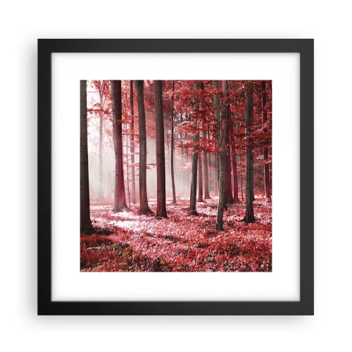 Plakat i sort ramme - Rød er lige så smuk - 30x30 cm
