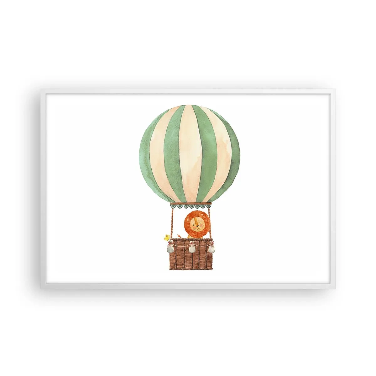 Plakat i hvid ramme - Leons rejser - 91x61 cm