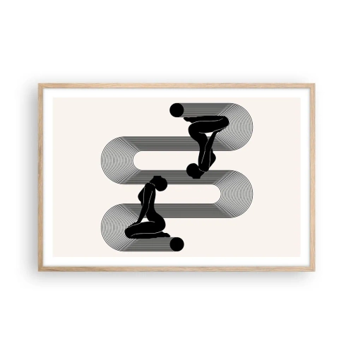 Plakat i ramme af lyst egetræ - Sensuel symmetri - 91x61 cm