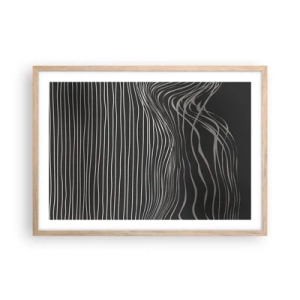 Plakat i ramme af lyst egetræ - Rytme og accent - 70x50 cm