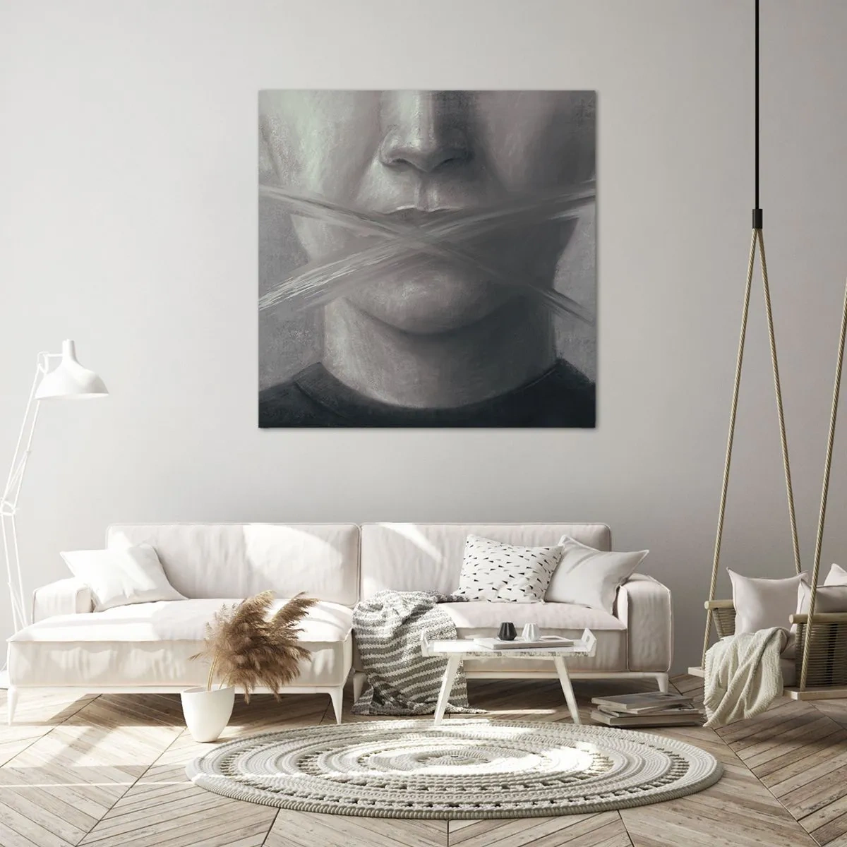 Lærredstryk - Billede på lærred - Ikke et ord - 30x30 cm