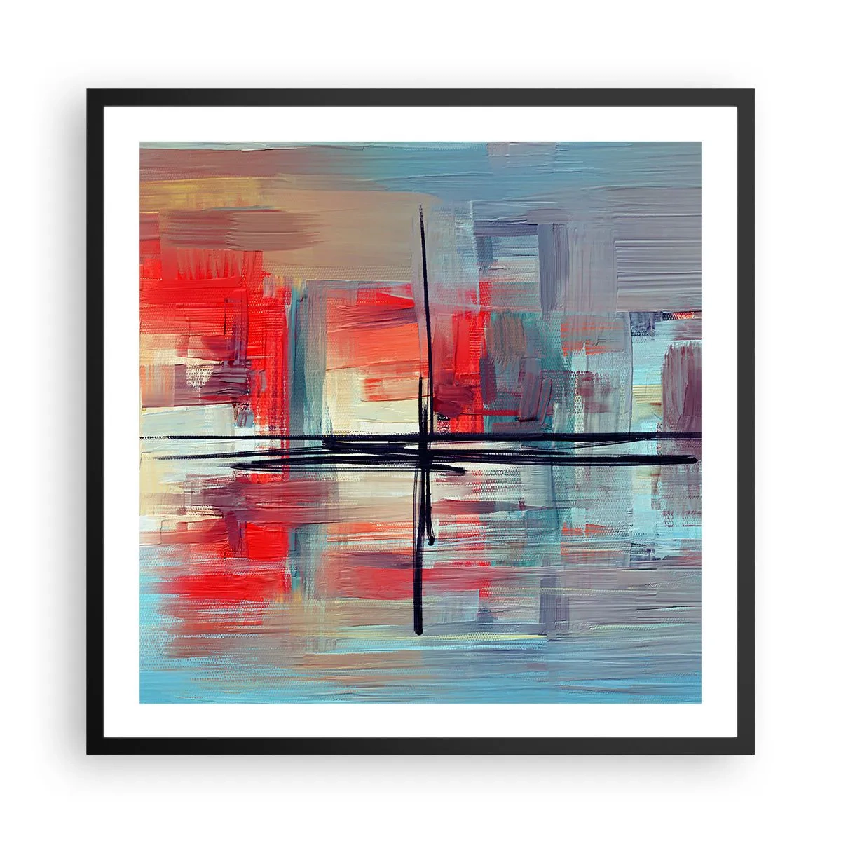 Plakat i sort ramme - Landskab i en ukendt dimension - 60x60 cm