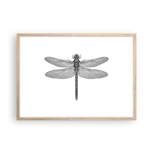 Plakat i ramme af lyst egetræ - Præcision i naturen - 70x50 cm