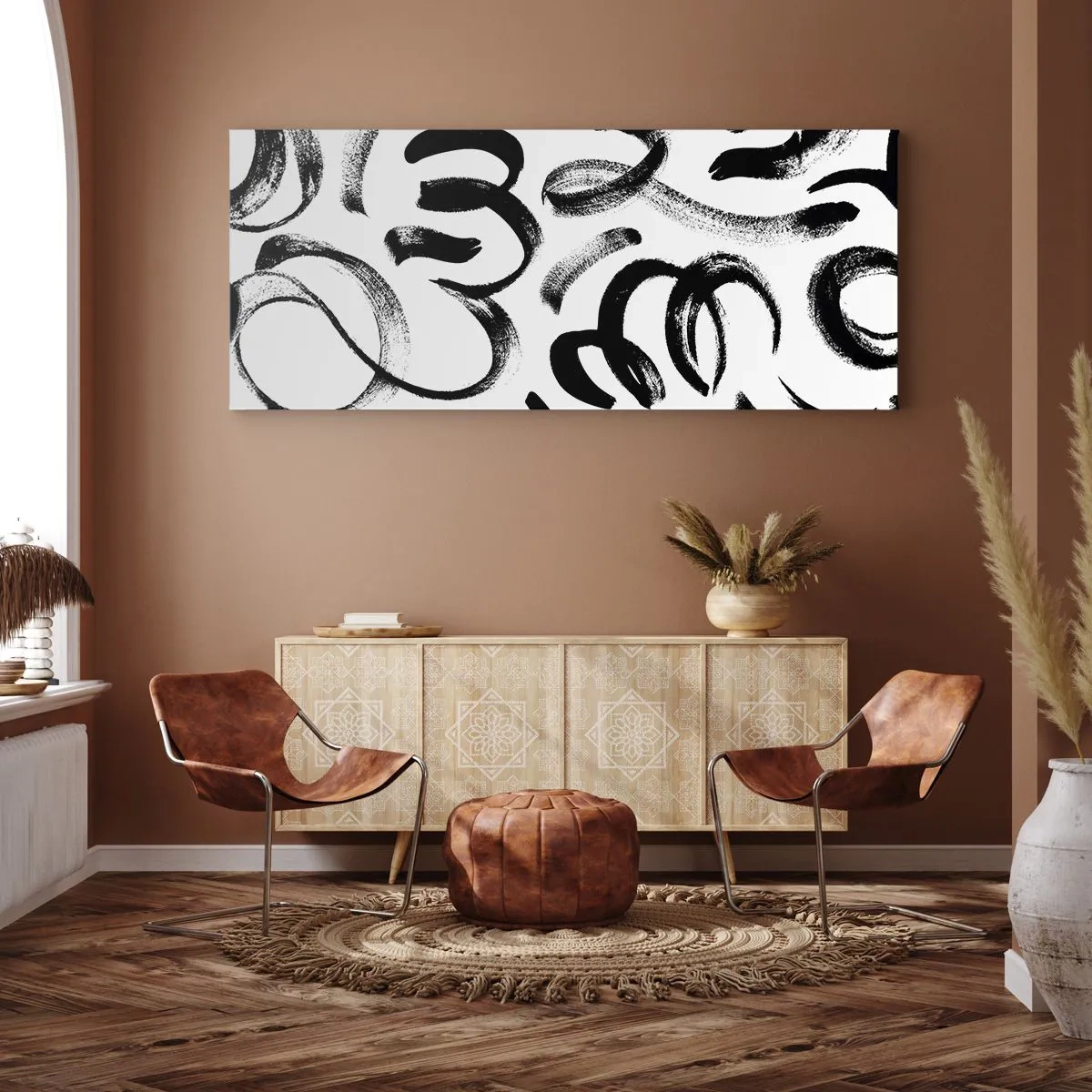 Lærredstryk - Billede på lærred - I sort og hvidt - 100x40 cm