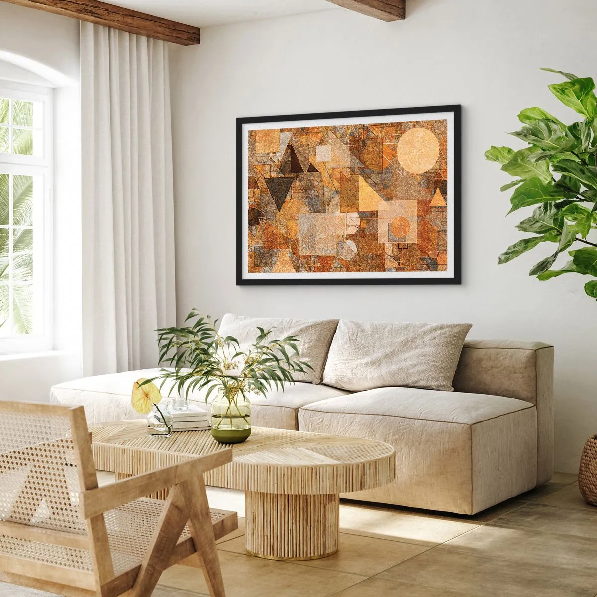 Plakat i sort ramme - Kubistisk bronzeundersøgelse - 100x70 cm