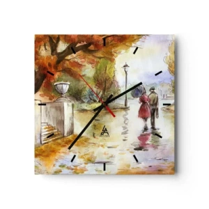 Vægur, Uret - Romantisk efterår i parken - 40x40 cm