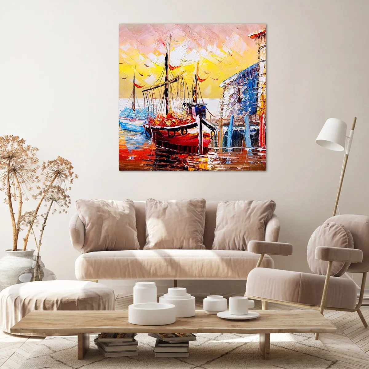 Lærredstryk - Billede på lærred - Glædelig tilbagevenden - 70x70 cm