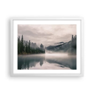 Plakat i hvid ramme - I drømmen, i tågen - 50x40 cm