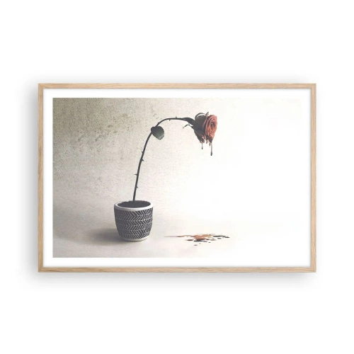 Plakat i ramme af lyst egetræ - Rosa dolorosa - 91x61 cm