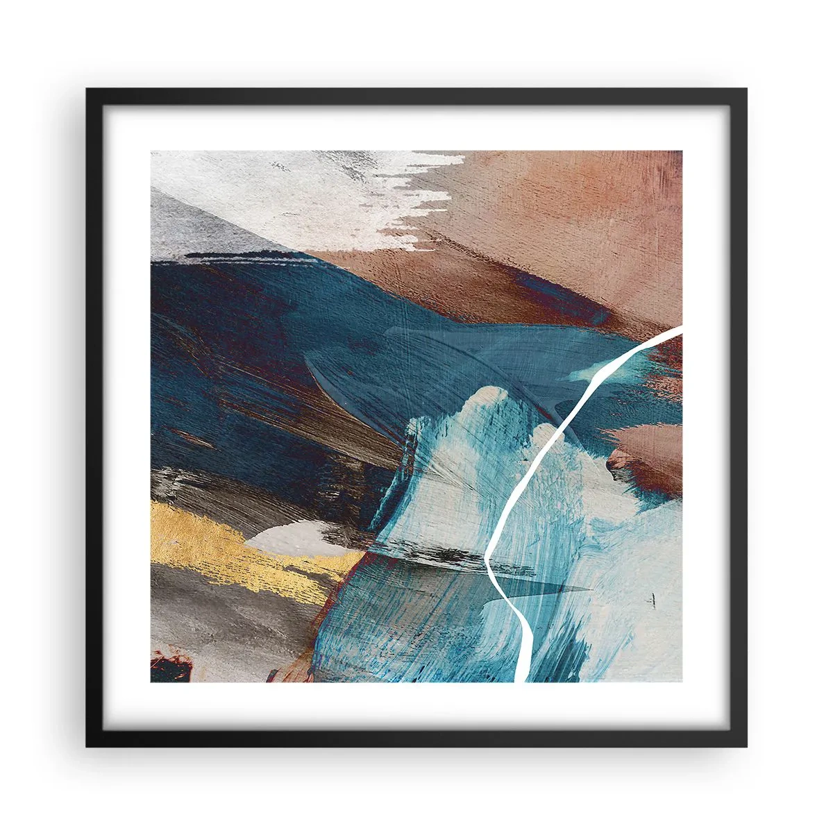 Plakat i sort ramme - Med flair og energi - 50x50 cm