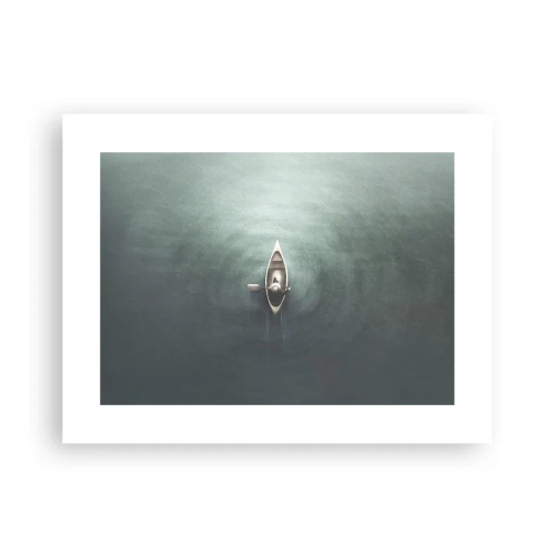 Plakat - På tværs af en månelyst sø - 40x30 cm