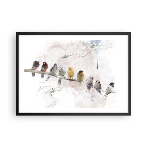 Plakat i sort ramme - Møde med vinger - 70x50 cm