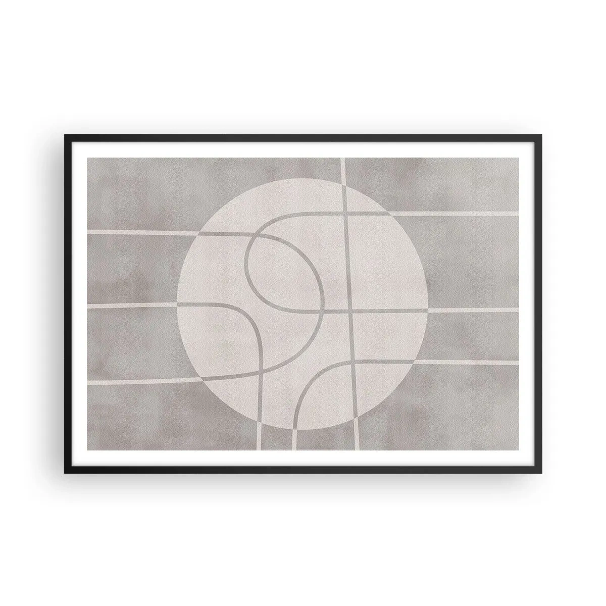 Plakat i sort ramme - Cirkulær og lige frem - 100x70 cm