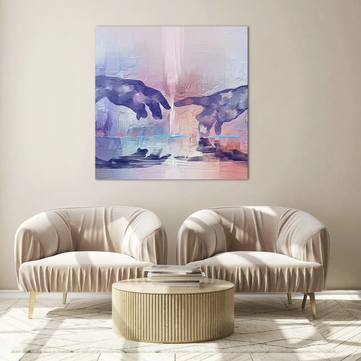 Billede på glas - Den guddommelige gnist af liv - 70x70 cm
