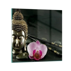 Billede på glas - Harmoni mellem visdom og skønhed - 70x70 cm