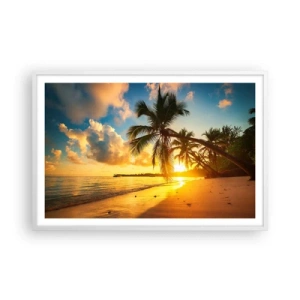 Plakat i hvid ramme - Caribisk drøm - 91x61 cm