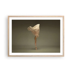 Plakat i ramme af lyst egetræ - Den er ved at flyve - 70x50 cm