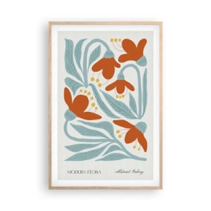 Plakat i ramme af lyst egetræ - Mod jorden, mod solen - 61x91 cm