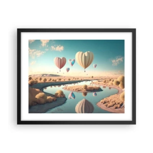 Plakat i sort ramme - Kærlighed lader dig svæve - 50x40 cm