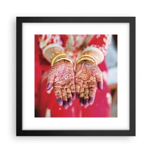 Plakat i sort ramme - Klar til at fange lykken - 30x30 cm