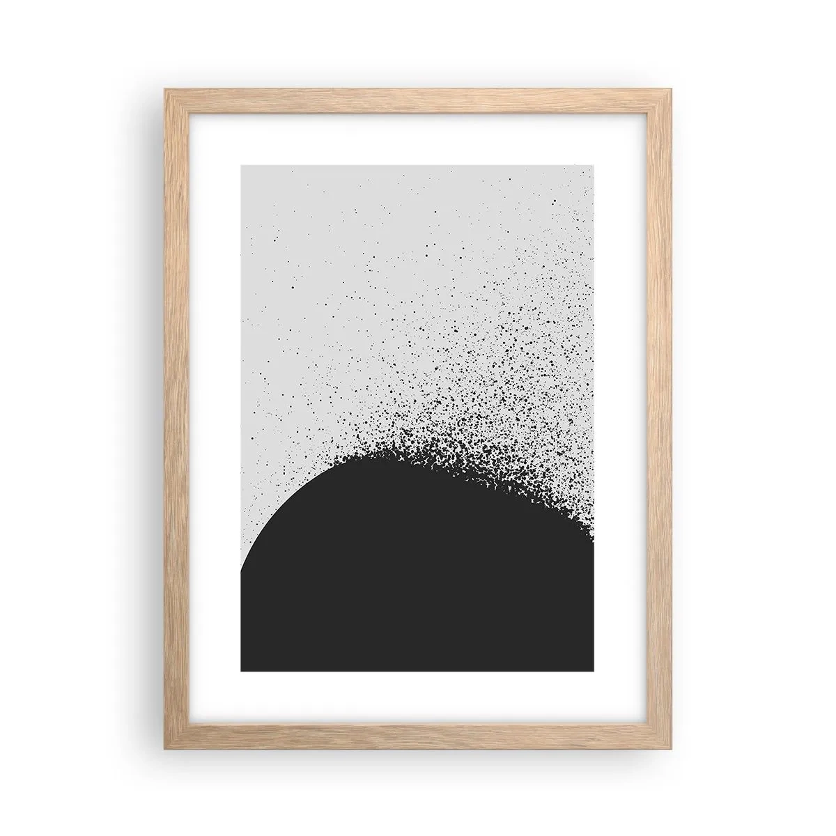 Plakat i ramme af lyst egetræ - Partikelbevægelse - 30x40 cm