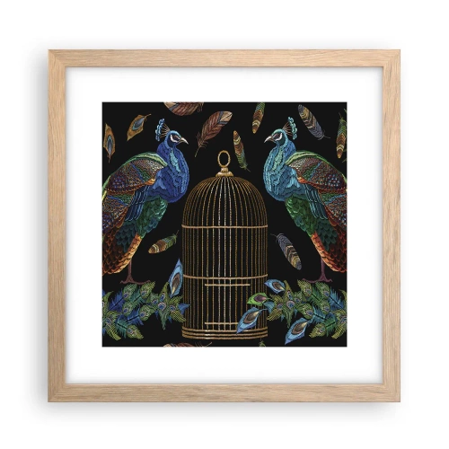 Plakat i ramme af lyst egetræ - I kongelige gevandter - 30x30 cm