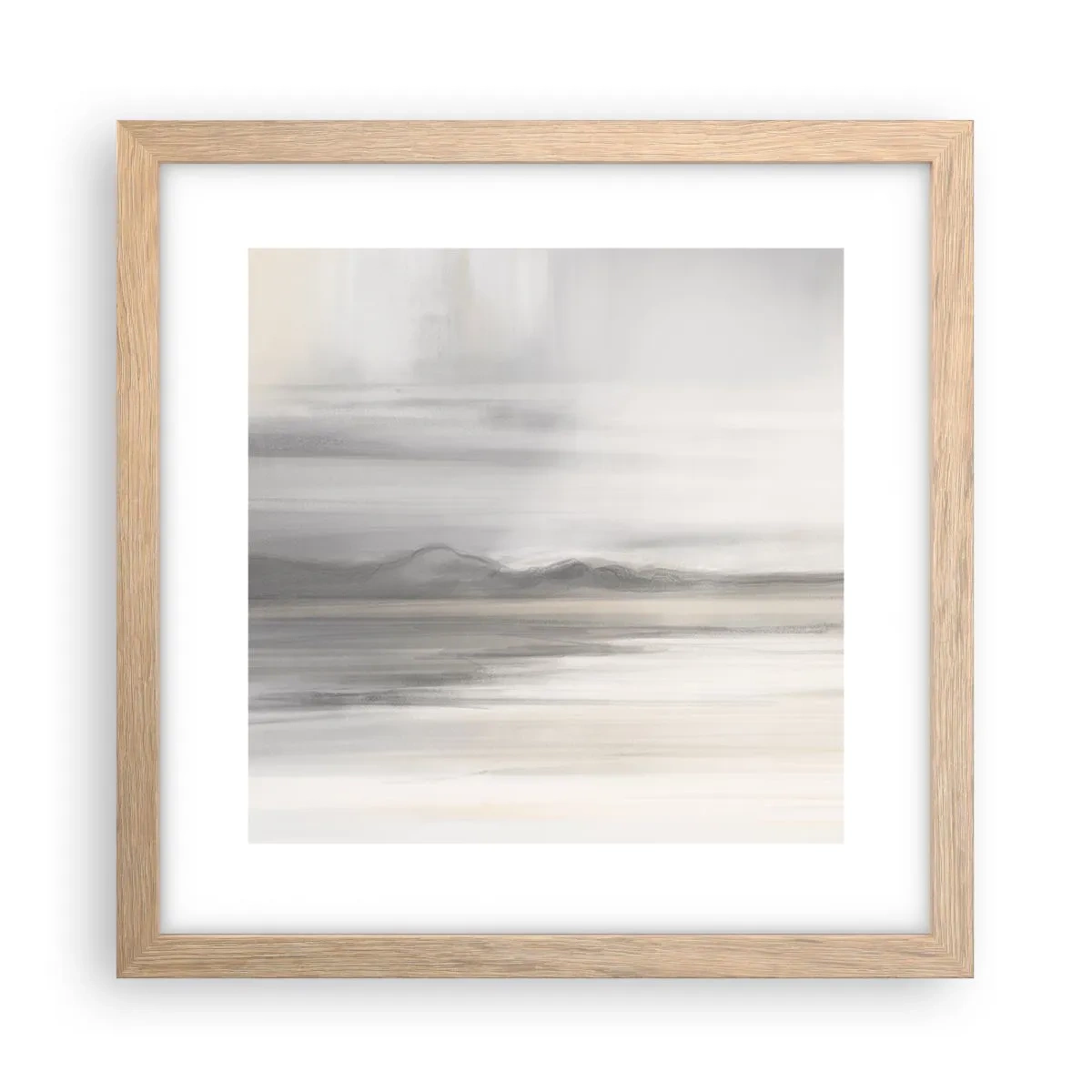 Plakat i ramme af lyst egetræ - En tankevækkende afstand - 30x30 cm
