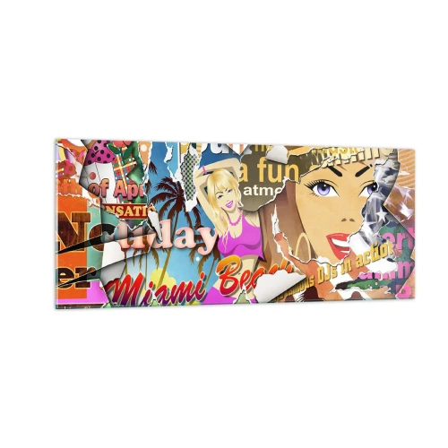 Billede på glas - Tilbageblikke på ferien - 100x40 cm