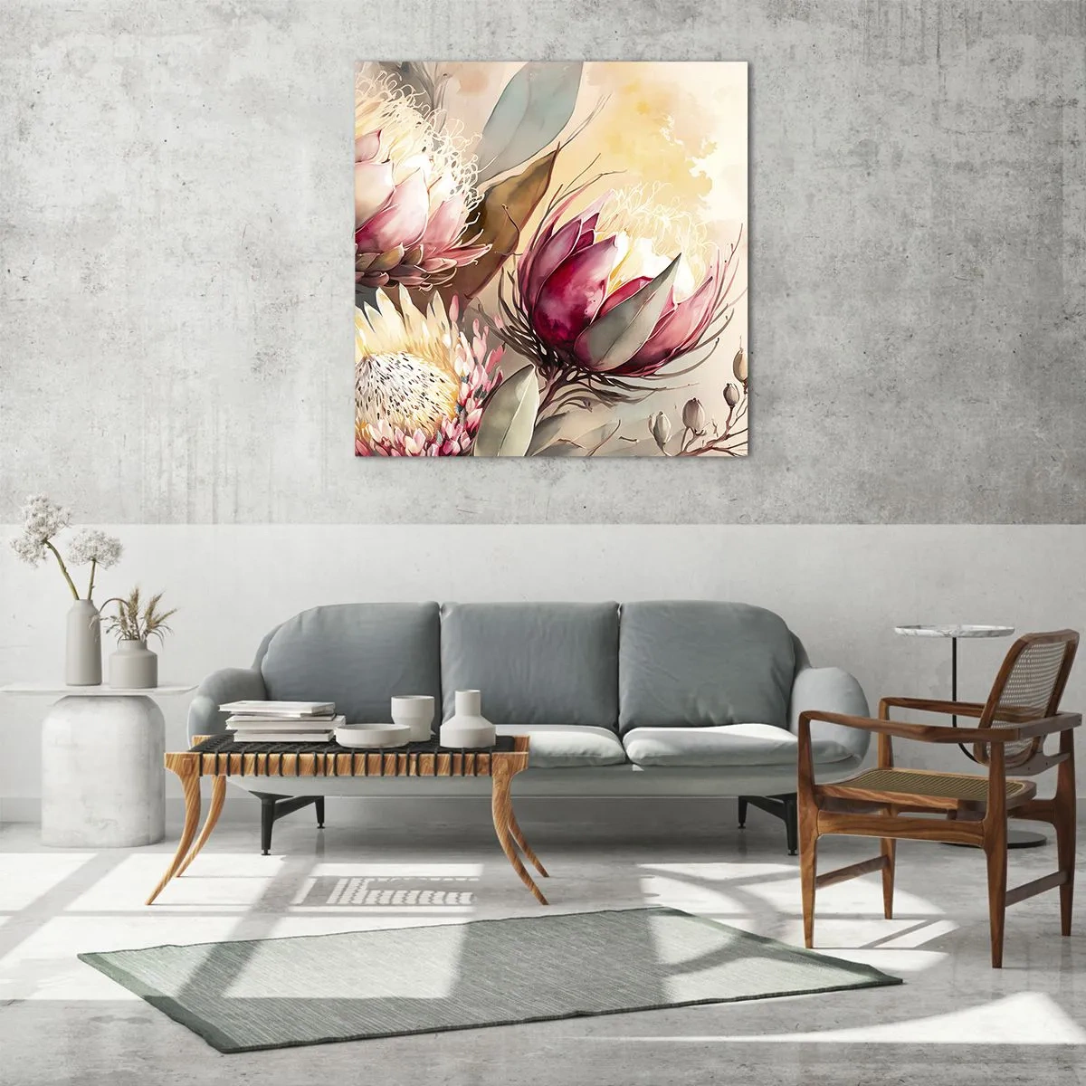 Billede på glas - I profil og en face - 70x70 cm