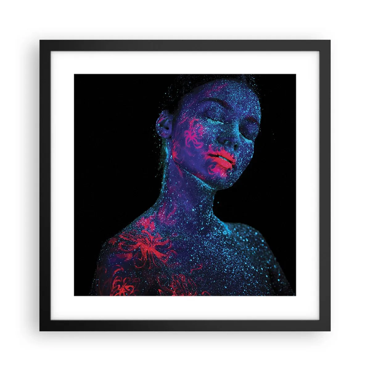 Plakat i sort ramme - I stjernestøv - 40x40 cm