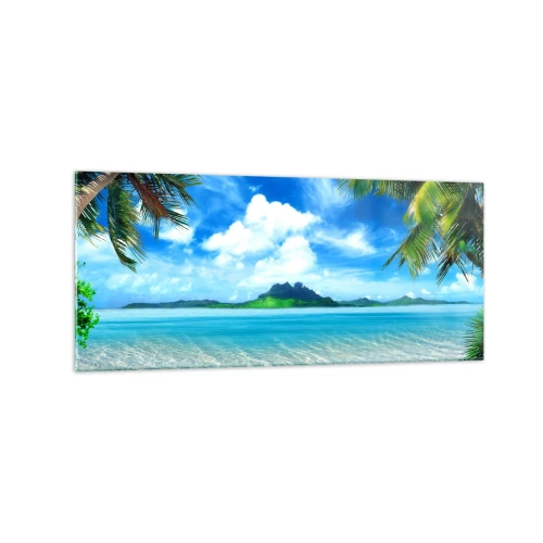 Billede på glas - Azur i troperne - 120x50 cm