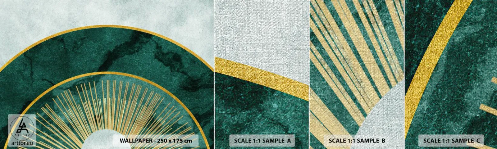 Prøve Fototapet Premium Canvas - Et anderledes solsystem - Art Deco, Moderne, Abstraktion - 100x30 cm