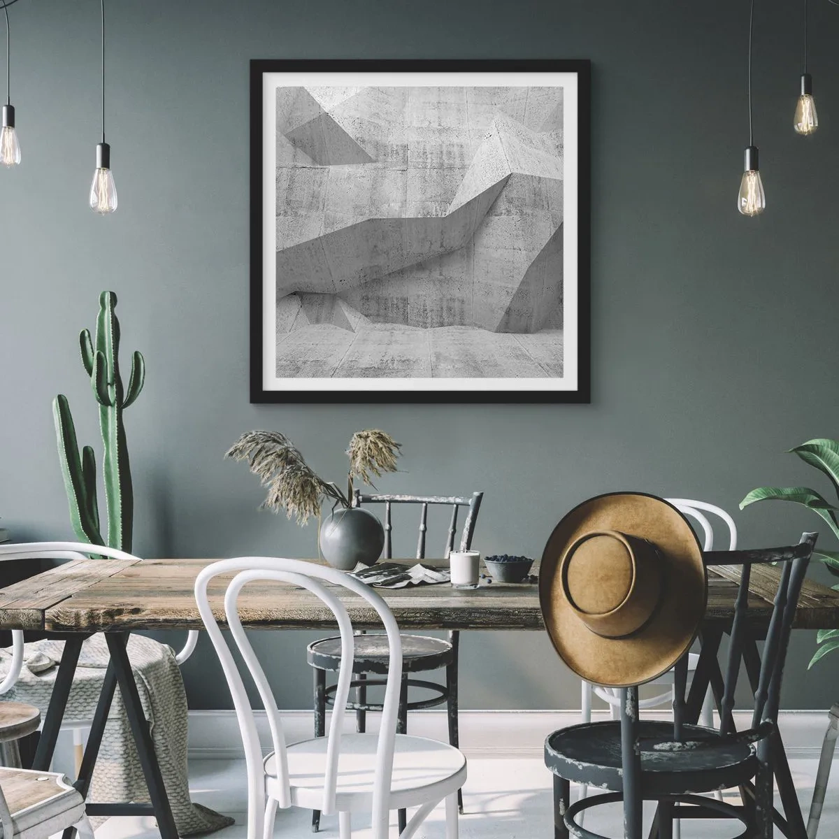 Plakat i sort ramme - En ægte udfordring - 30x30 cm