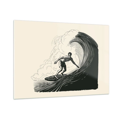 Billede på glas - Bølgens konge - 100x70 cm