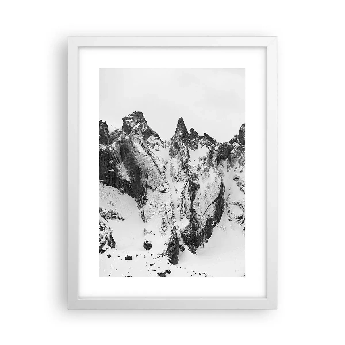 Plakat i hvid ramme - Granit truende højderyg - 30x40 cm