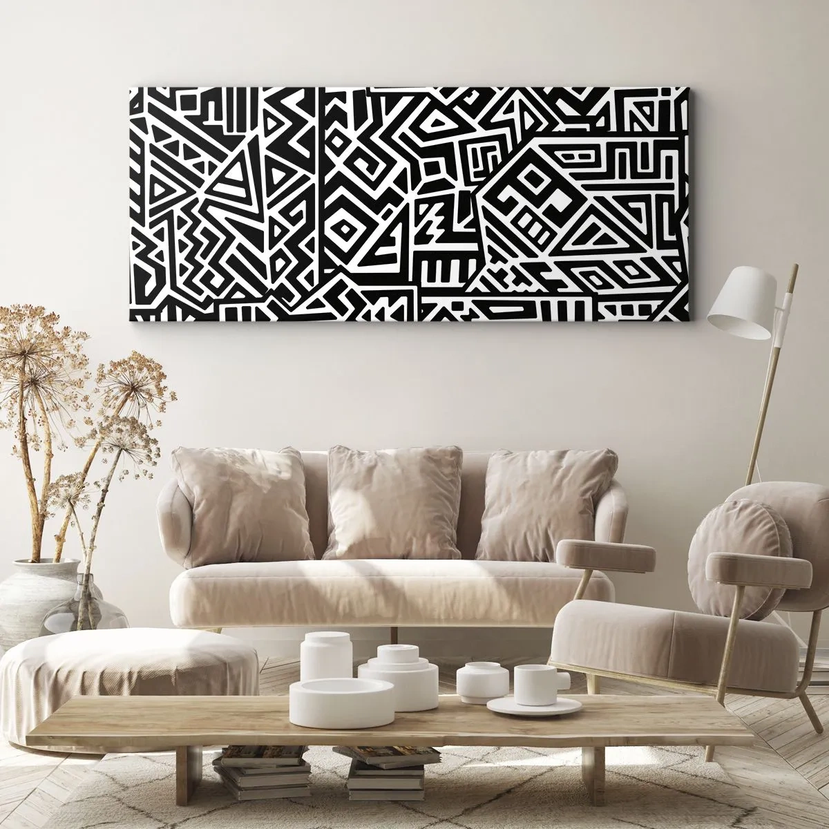Lærredstryk - Billede på lærred - Præcolumbiansk sammensætning - 100x40 cm