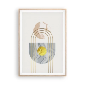 Plakat i ramme af lyst egetræ - Lysstyrke og udstråling - 70x100 cm