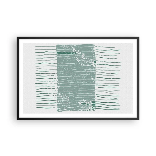 Plakat i sort ramme - Marin abstraktion - 91x61 cm