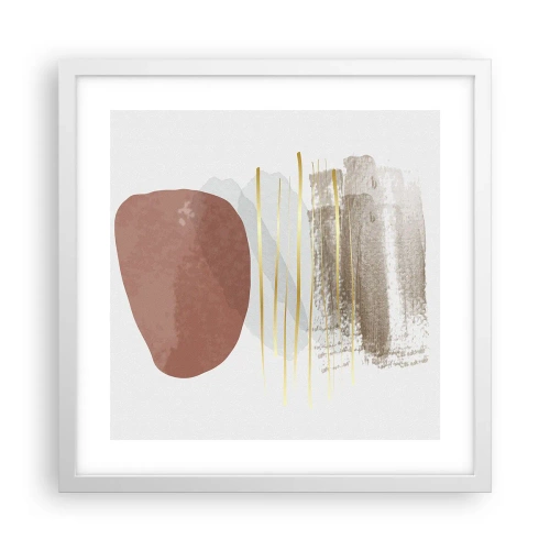 Plakat i hvid ramme - Abstrakt kolonnade - 40x40 cm