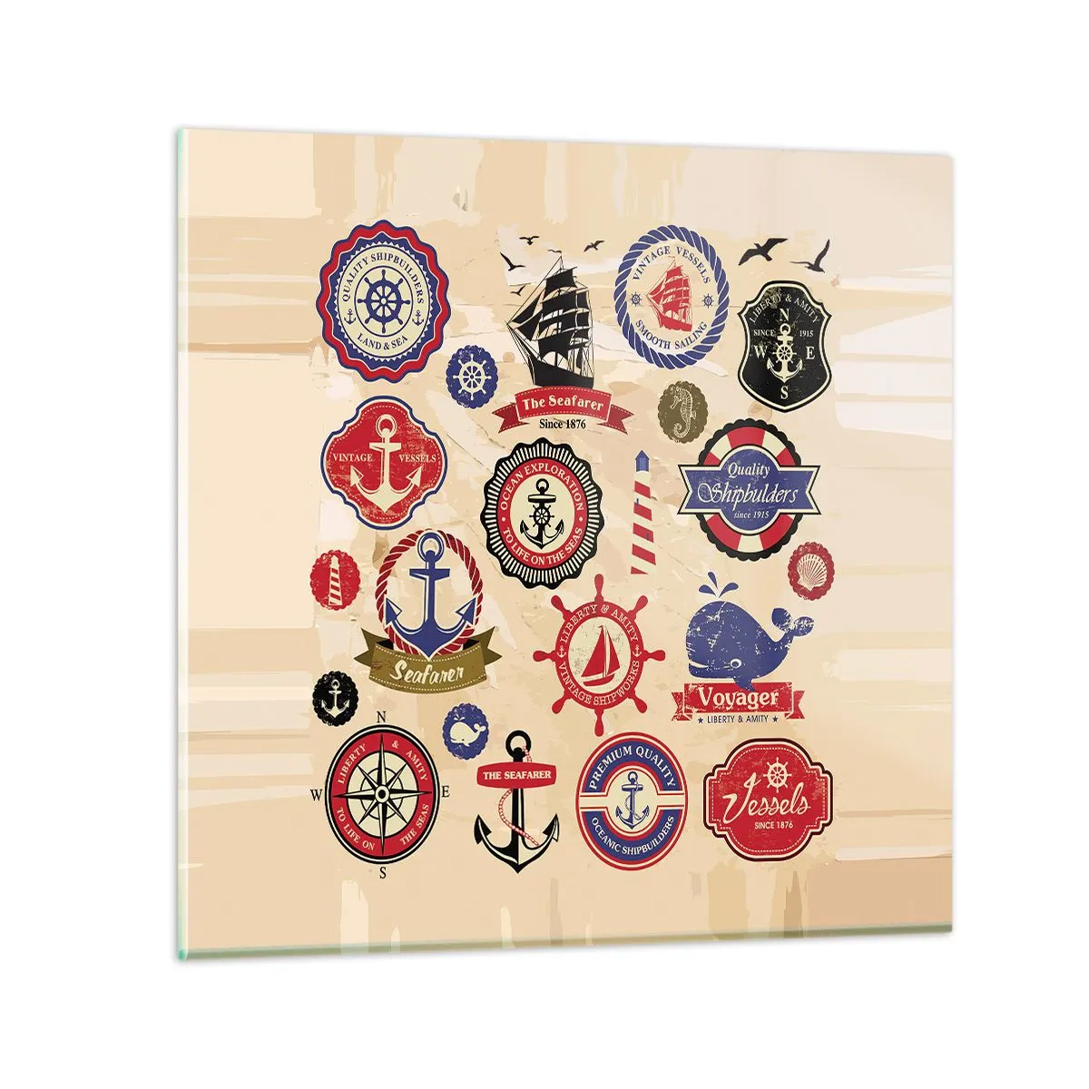 Billede på glas - Sejlsportsbroderskab - 40x40 cm