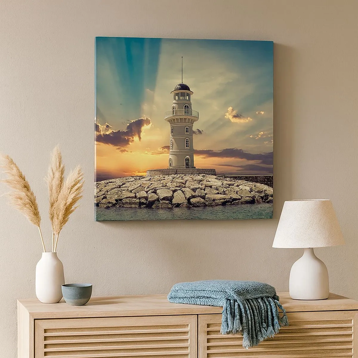 Lærredstryk - Billede på lærred - Lys - Godhed - Skønhed - 30x30 cm