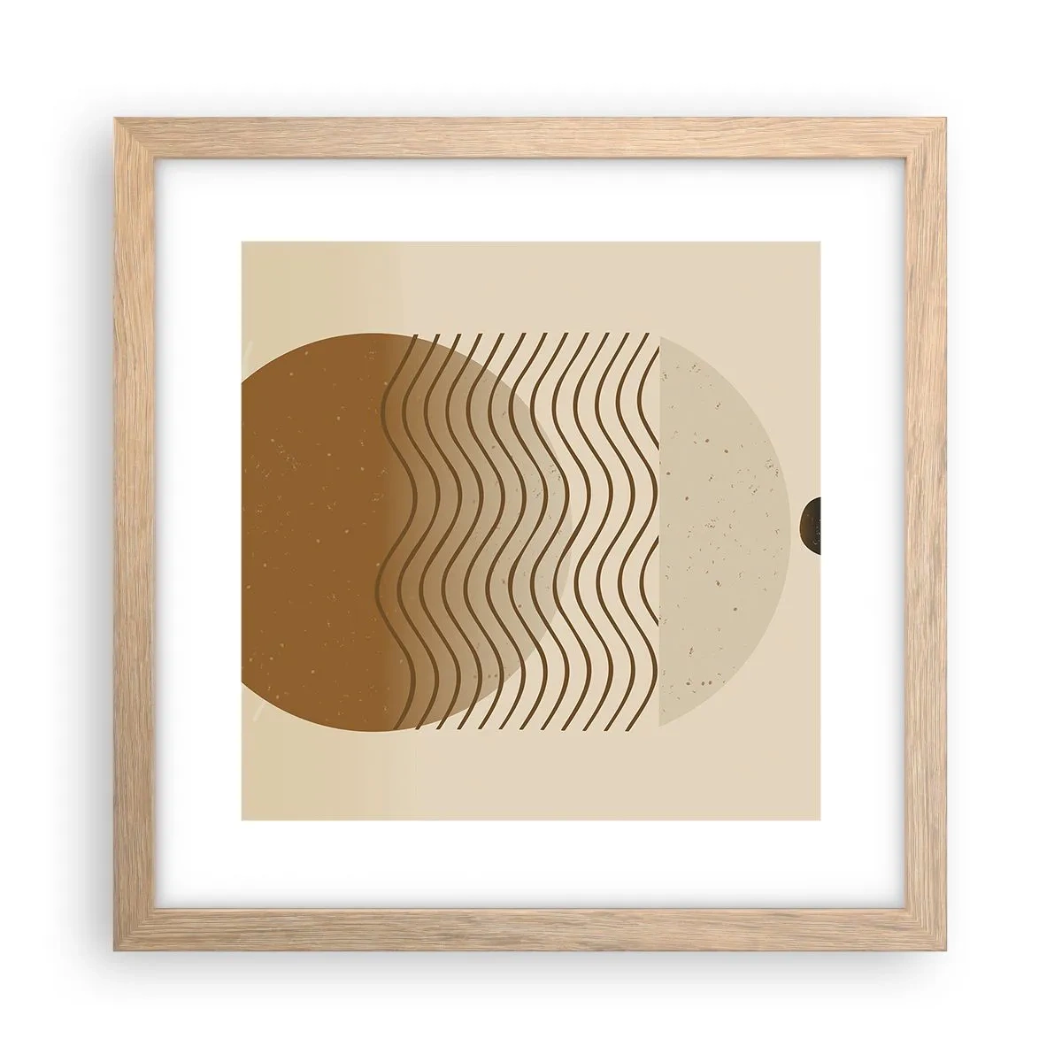 Plakat i ramme af lyst egetræ - Om geometriske figurers oprindelse - 30x30 cm