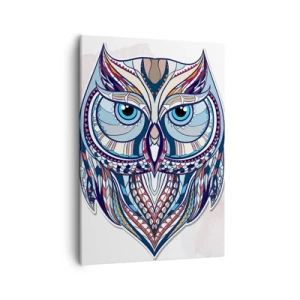 Lærredstryk - Billede på lærred - Kunstnerisk ornamental ugle - 50x70 cm