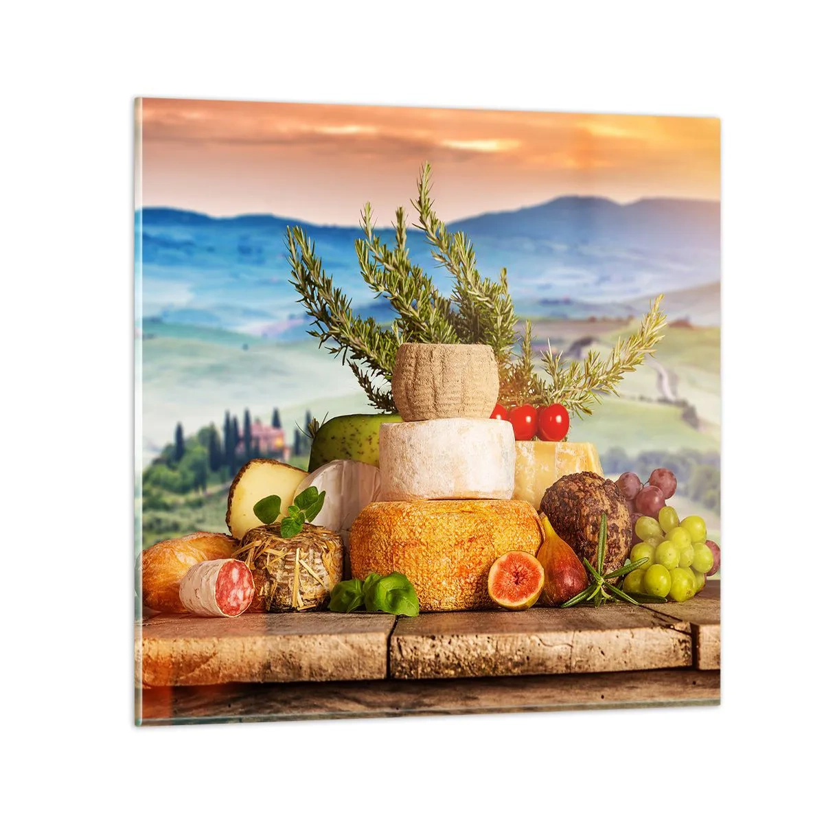 Billede på glas - Italiensk livsglæde - 50x50 cm