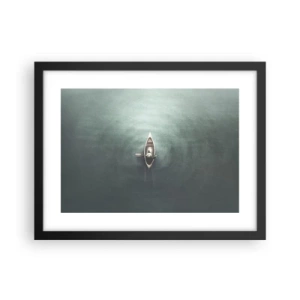 Plakat i sort ramme - På tværs af en månelyst sø - 40x30 cm