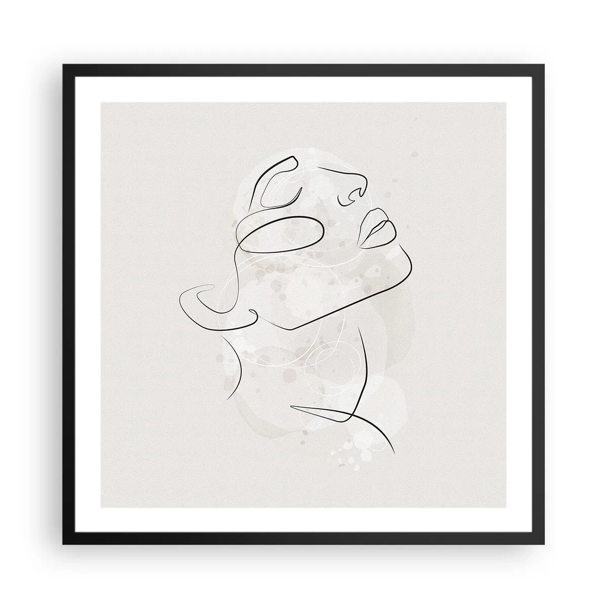 Plakat i sort ramme - Skitse af drømmen - 60x60 cm