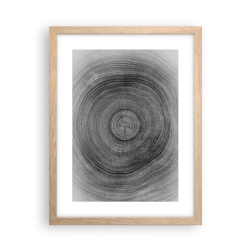 Plakat i ramme af lyst egetræ - Et tegn på tiden - 30x40 cm