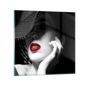 Billede på glas - Studie i skarlagenrødt - 50x50 cm