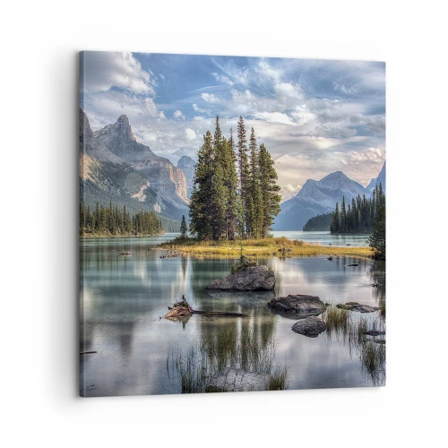 Lærredstryk - Billede på lærred - Over store og klare vande… - 60x60 cm