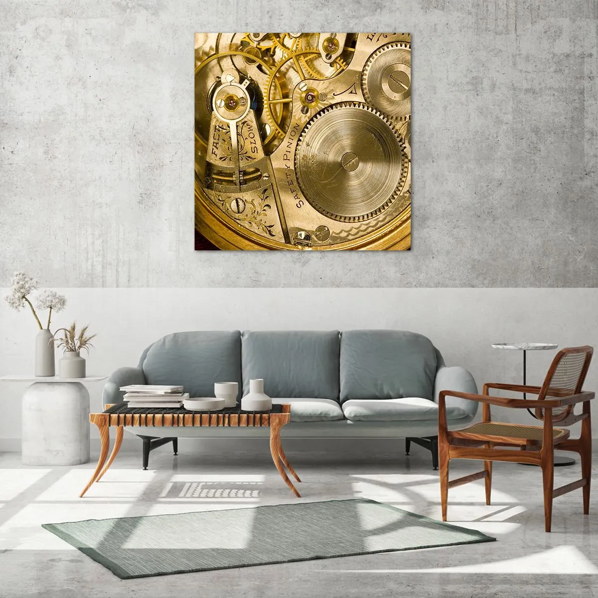 Billede på glas - Følg med tiden - 50x50 cm